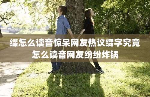 缀怎么读音惊呆网友热议缀字究竟怎么读音网友纷纷炸锅