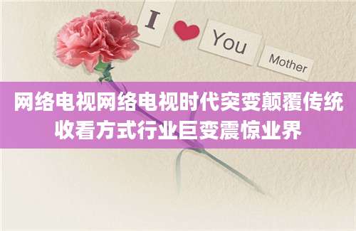 网络电视网络电视时代突变颠覆传统收看方式行业巨变震惊业界