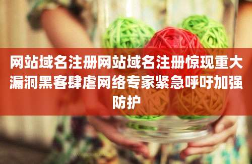 网站域名注册网站域名注册惊现重大漏洞黑客肆虐网络专家紧急呼吁加强防护