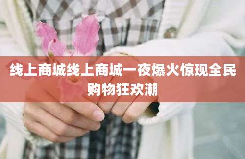 线上商城线上商城一夜爆火惊现全民购物狂欢潮