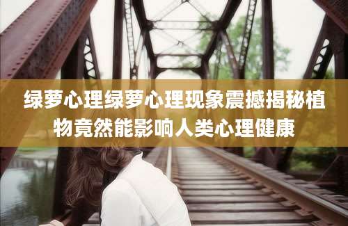绿萝心理绿萝心理现象震撼揭秘植物竟然能影响人类心理健康