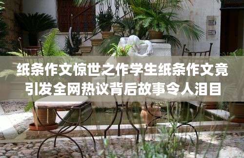 纸条作文惊世之作学生纸条作文竟引发全网热议背后故事令人泪目