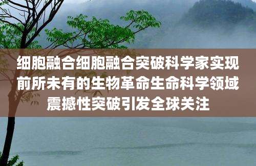 细胞融合细胞融合突破科学家实现前所未有的生物革命生命科学领域震撼性突破引发全球关注