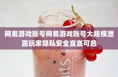 网易游戏账号网易游戏账号大规模泄露玩家隐私安全岌岌可危