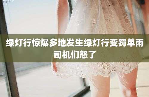 绿灯行惊爆多地发生绿灯行变罚单雨司机们怒了