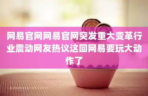 网易官网网易官网突发重大变革行业震动网友热议这回网易要玩大动作了