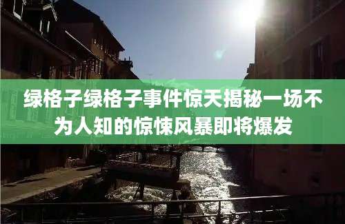 绿格子绿格子事件惊天揭秘一场不为人知的惊悚风暴即将爆发
