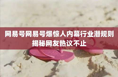 网易号网易号爆惊人内幕行业潜规则揭秘网友热议不止