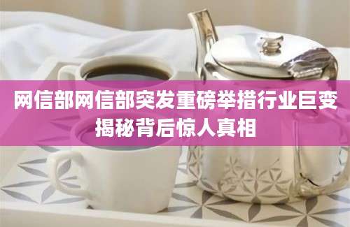 网信部网信部突发重磅举措行业巨变揭秘背后惊人真相
