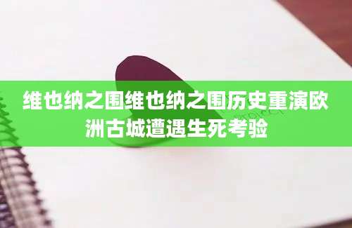 维也纳之围维也纳之围历史重演欧洲古城遭遇生死考验