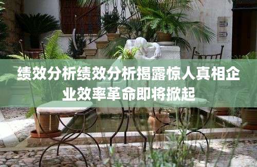 绩效分析绩效分析揭露惊人真相企业效率革命即将掀起