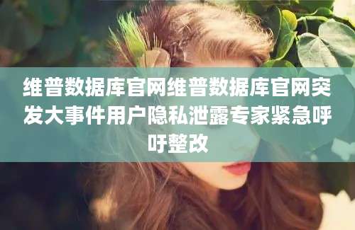 维普数据库官网维普数据库官网突发大事件用户隐私泄露专家紧急呼吁整改