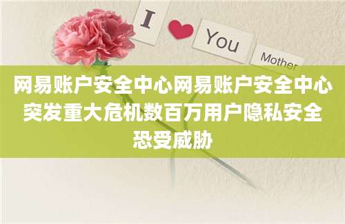 网易账户安全中心网易账户安全中心突发重大危机数百万用户隐私安全恐受威胁