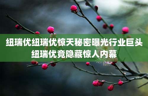 纽瑞优纽瑞优惊天秘密曝光行业巨头纽瑞优竟隐藏惊人内幕
